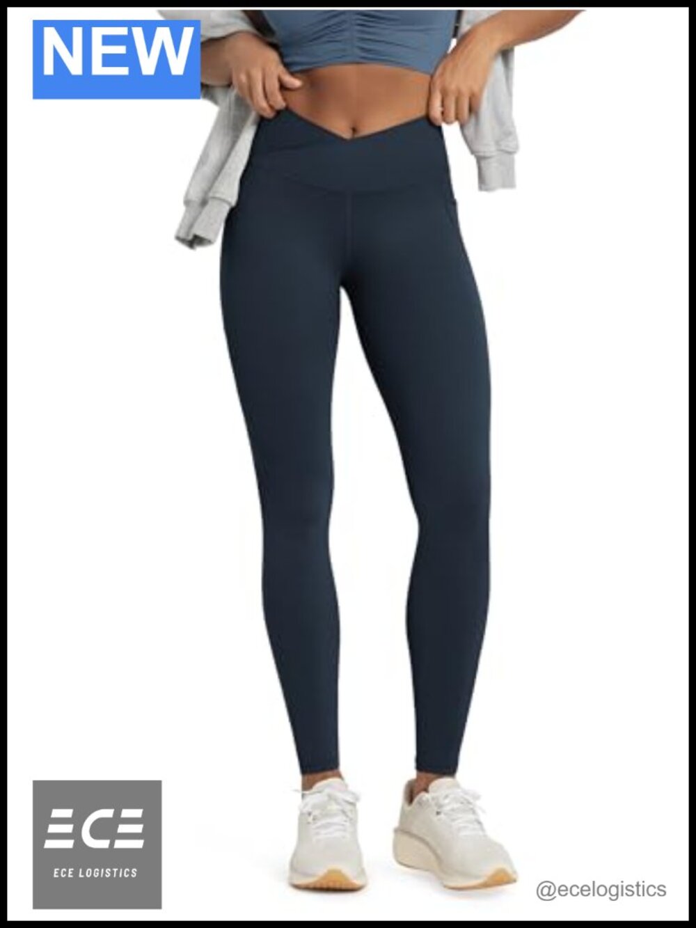 Buttery Soft Cross Waist Leggings with Pockets High Rise Yoga Pants